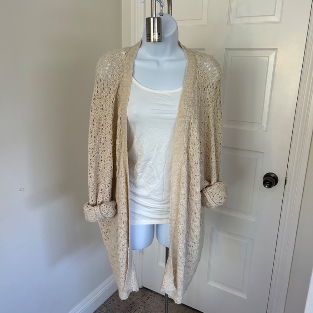 Size Large Woven Natural Beige Sweater by Woven Heart